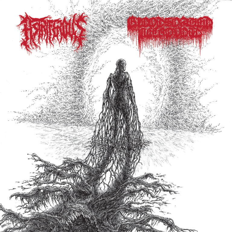 Astriferous-Bloodsoaked-Necrovoid-split-white-cover-SeedOfDoomRecords